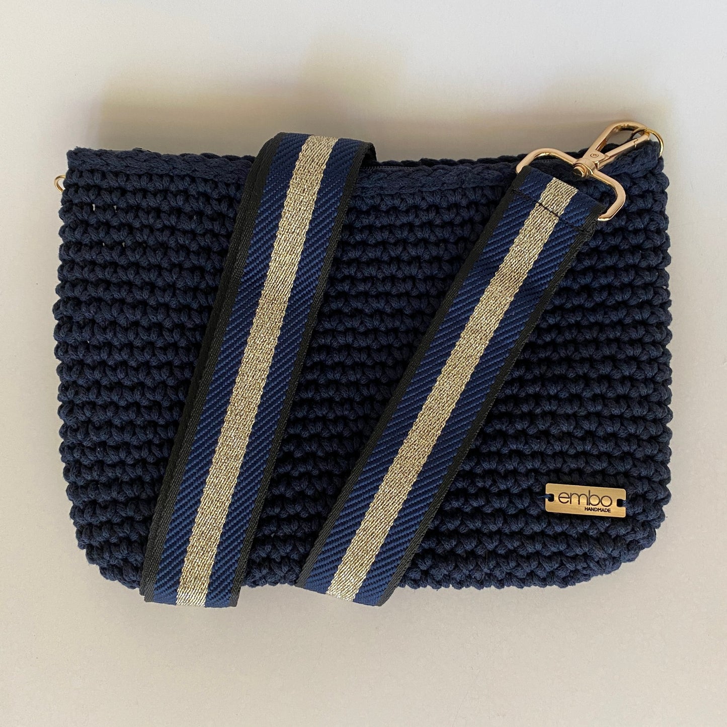 Large cord bag with woven strap