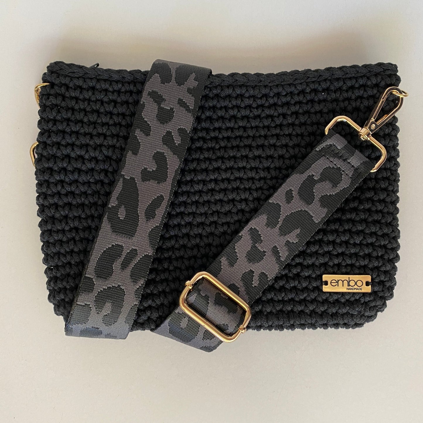 Large cord bag with woven strap