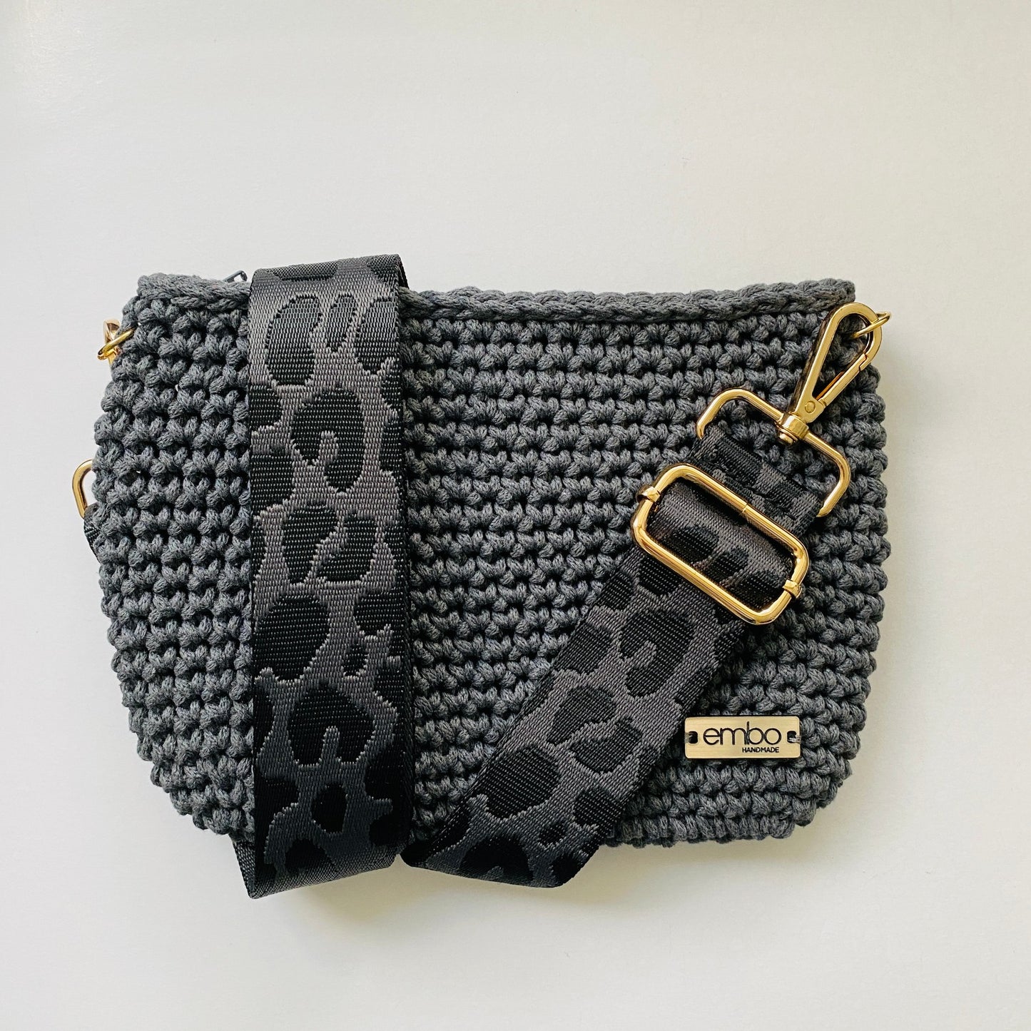 Large cord bag with woven strap