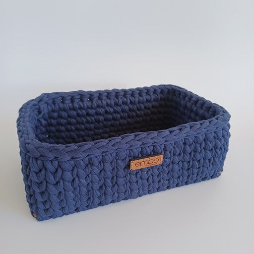 Deep Rectangle Basket with Wooden Base