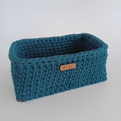 Deep Rectangle Basket with Wooden Base
