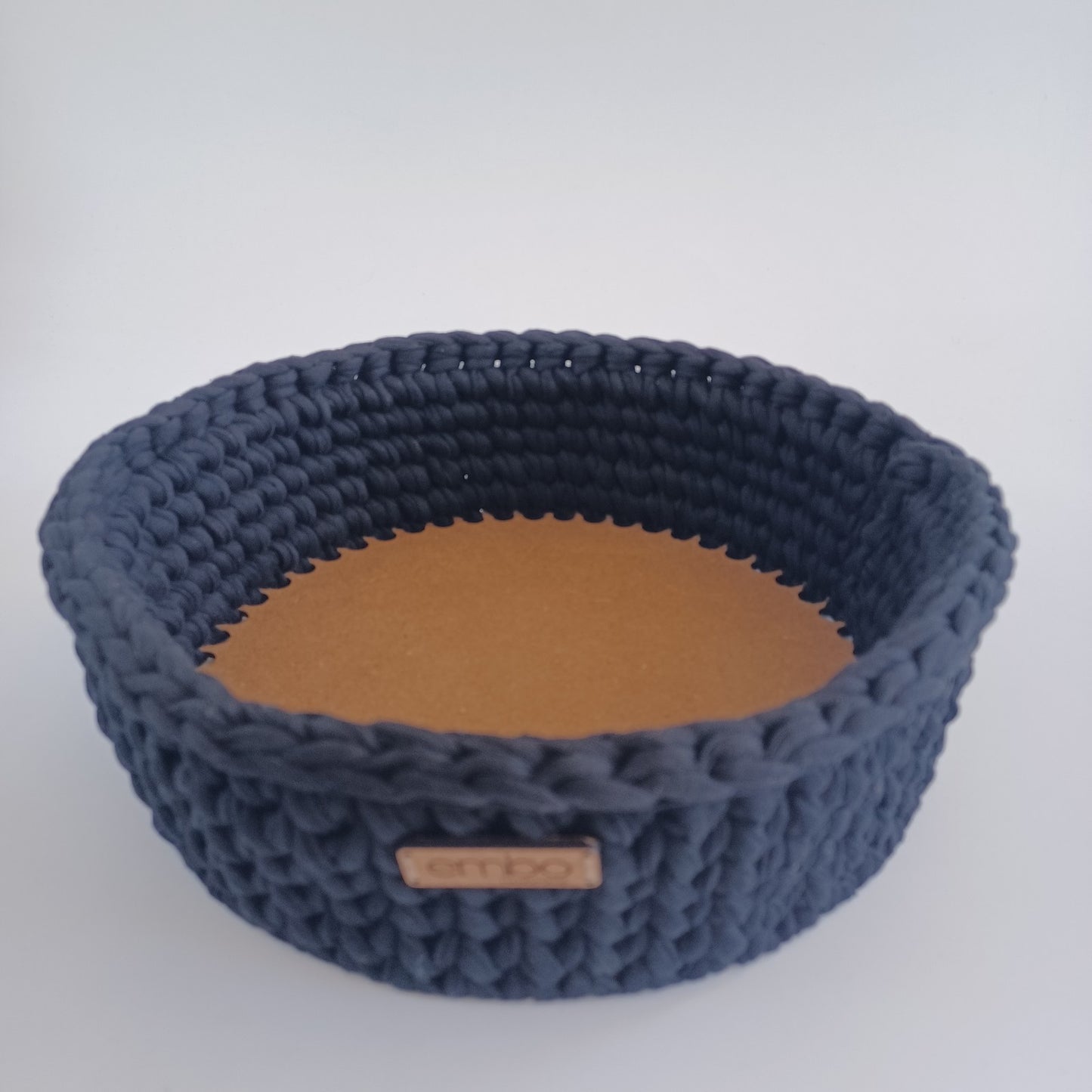 Crochet Fruit Bowl with Wooden Base