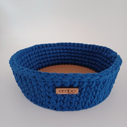 Crochet Fruit Bowl with Wooden Base