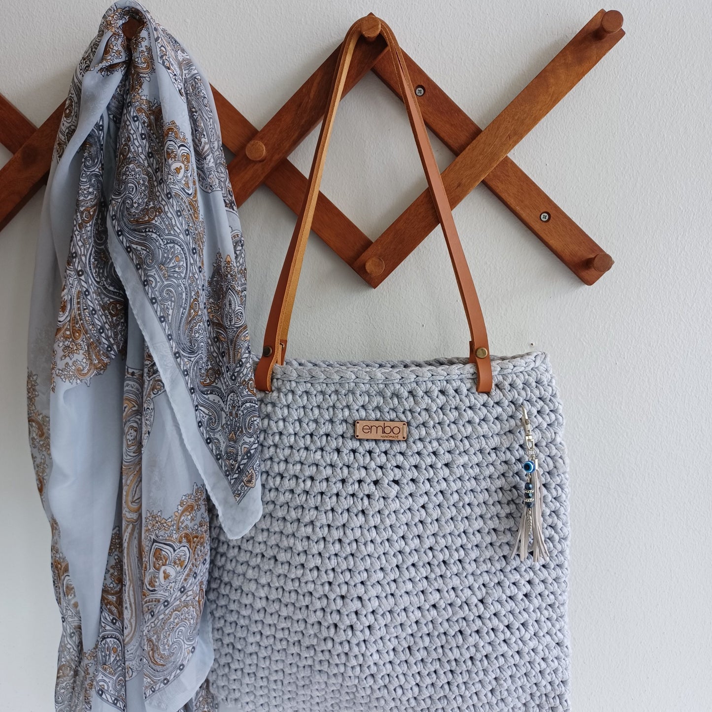 Shopper with Leather Handles