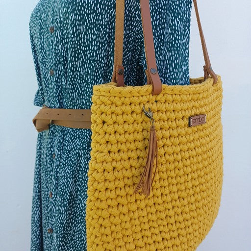 Shopper with Leather Handles