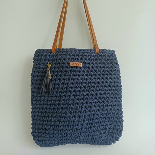 Shopper with Leather Handles