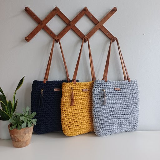 Shopper with Leather Handles