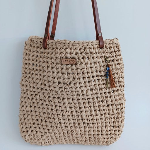 Shopper with Leather Handles