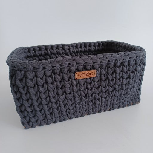 Deep Rectangle Basket with Wooden Base