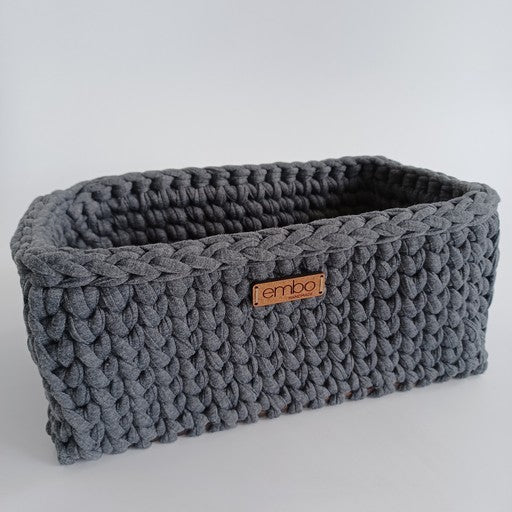 Deep Rectangle Basket with Wooden Base