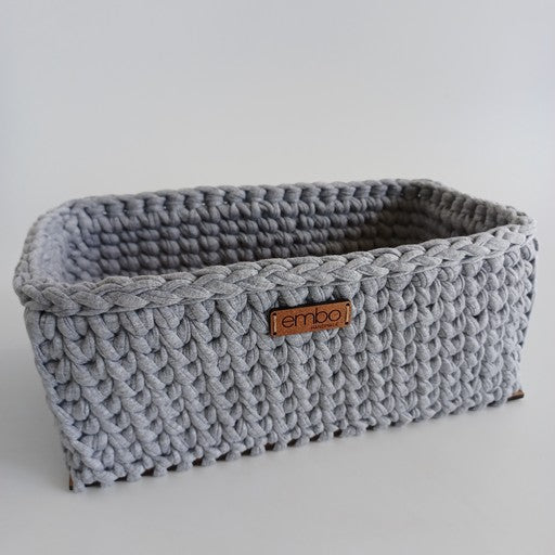 Deep Rectangle Basket with Wooden Base