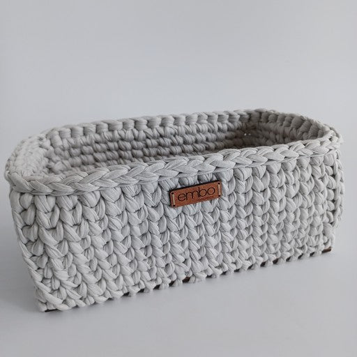 Deep Rectangle Basket with Wooden Base
