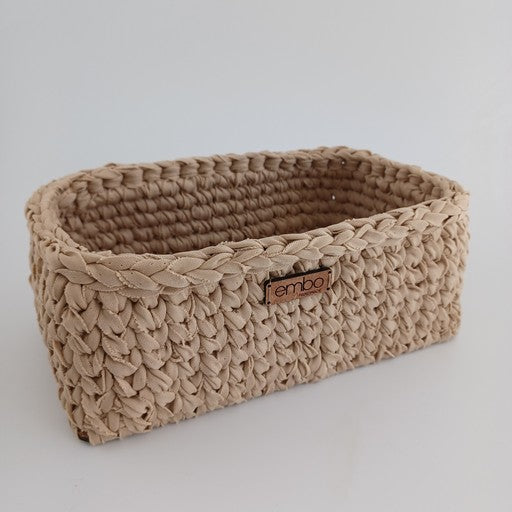 Deep Rectangle Basket with Wooden Base