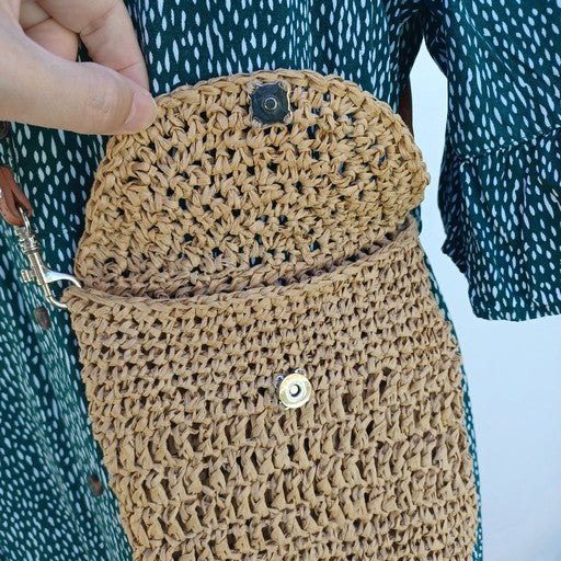 Raffia Crossbody Bag