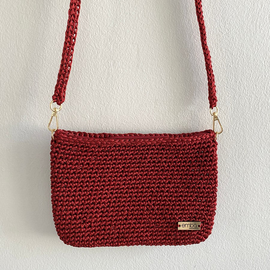 Viscose bag with crochet strap