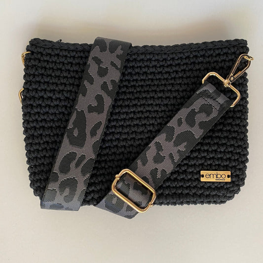 Large cord bag with woven strap