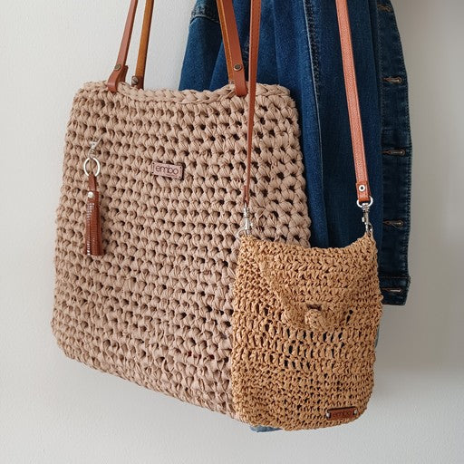 Shopper with Leather Handles