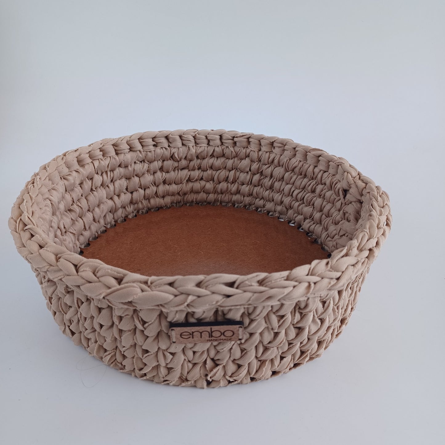 Crochet Fruit Bowl with Wooden Base