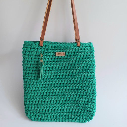 Shopper with Leather Handles