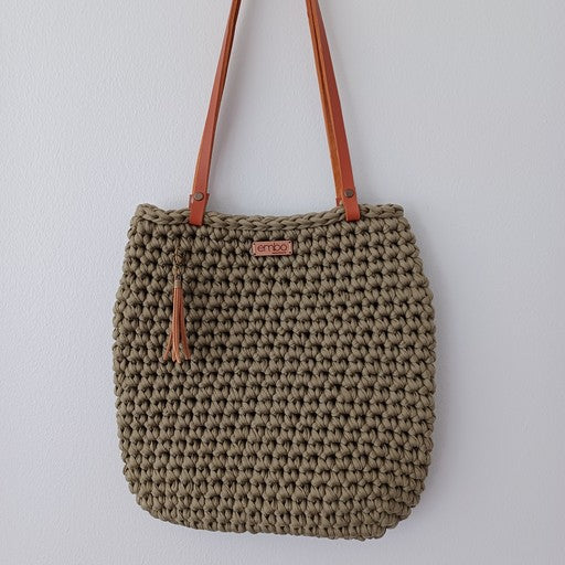 Shopper with Leather Handles